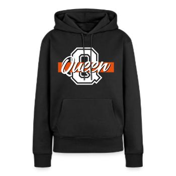 QUEEN Partnerlook - Frauen Premium Bio Hoodie - Schwarz - Vorne - Julia (174cm)