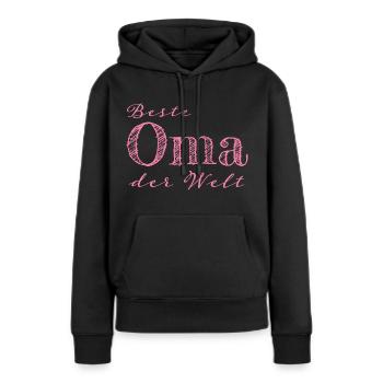 Oma Großmutter Geschenk Geschenkidee - Frauen Premium Bio Hoodie - Schwarz - Vorne - Julia (174cm)