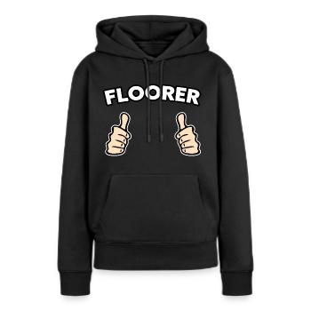Bodenleger Fließenleger Geschenkidee - Frauen Premium Bio Hoodie - Schwarz - Vorne - Julia (174cm)