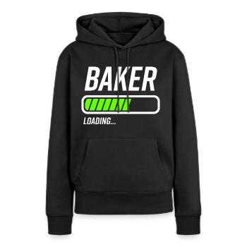 Barre de chargement Baker - Sweat à capuche Premium bio Femme - noir - Devant - Julia (174cm)