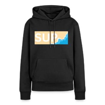SUP sandy shore - Women’s Premium Organic Hoodie - black - Front - Julia (174cm)