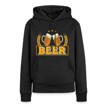 Bière Bière Amateurs de bière Buveurs de bière - Sweat à capuche Premium bio Femme - noir - Devant - Julia (174cm)