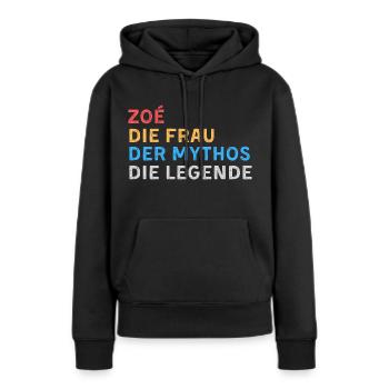 Zoé Fau Mythos Legende - Frauen Premium Bio Hoodie - Schwarz - Vorne - Julia (174cm)