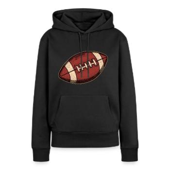 Football américain Peau de porc Sport États-Unis - Sweat à capuche Premium bio Femme - noir - Devant - Julia (174cm)