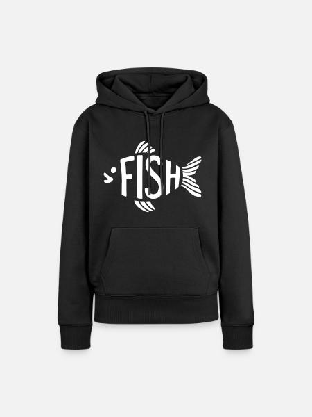 Fisch Knochen Skelett Fischgräte Fischen - Frauen Premium Bio Hoodie - Schwarz