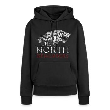 Game Of Thrones Stark The North Remembers - Sweat à capuche Premium bio Femme - noir - Devant - Julia (174cm)