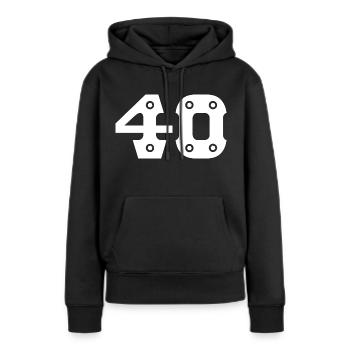 Zahl 40 Jahre Geburtstag Glückwunsch - Frauen Premium Bio Hoodie - Schwarz - Vorne - Julia (174cm)
