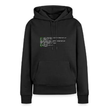 linux shell git clone - Sweat à capuche Premium bio Femme - noir - Devant - Julia (174cm)