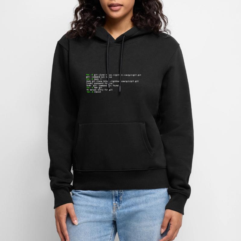 linux shell git clone Sweat à capuche Premium bio Femme