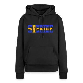 sverige - Frauen Premium Bio Hoodie - Schwarz - Vorne - Julia (174cm)