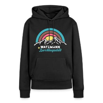 Watzmann Crossing Berchtesgaden Randonnée Souvenir - Sweat à capuche Premium bio Femme - noir - Devant - Julia (174cm)
