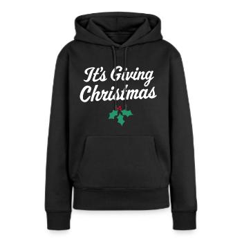 Es ist das Schenken von Weihnachten - Frauen Premium Bio Hoodie - Schwarz - Vorne - Julia (174cm)