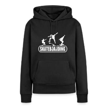 Skateboarder Skateboarder Skateboarder - Frauen Premium Bio Hoodie - Schwarz - Vorne - Julia (174cm)