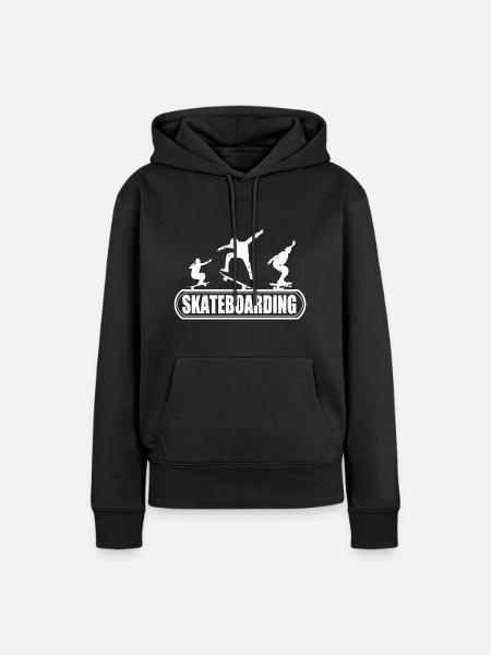 Skateboarder Skateboarder Skateboarder - Frauen Premium Bio Hoodie - Schwarz