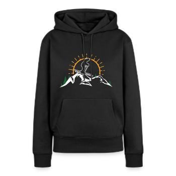 ski snowboard mountain sunset skiing skier skier - Frauen Premium Bio Hoodie - Schwarz - Vorne - Julia (174cm)