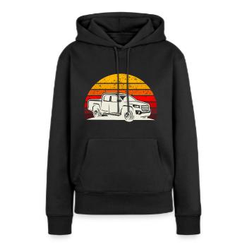 Retro t-shirt pick-up - Sweat à capuche Premium bio Femme - noir - Devant - Julia (174cm)
