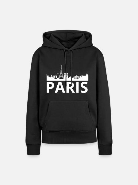 Paris Skyline Eiffel Louvre frankreich - Frauen Premium Bio Hoodie - Schwarz