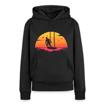 Sunrise Surf Surfer T-Shirt Surfen - Frauen Premium Bio Hoodie - Schwarz - Vorne - Julia (174cm)