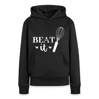 Lustiger Koch & Back Spruch - Schneebesen - Frauen Premium Bio Hoodie - Schwarz - Vorne - Julia (174cm)