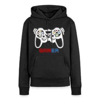 Spielkonsolen-Spieler - Frauen Premium Bio Hoodie - Schwarz - Vorne - Julia (174cm)