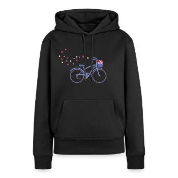 cruisingbike bleu - Sweat à capuche Premium bio Femme - noir - Devant - Julia (174cm)