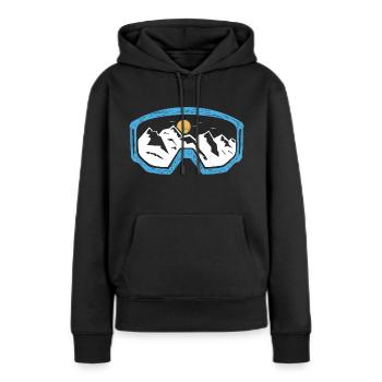 Skibrille Ski Skifahren Skiurlaub Geschenk Berge - Frauen Premium Bio Hoodie - Schwarz - Vorne - Julia (174cm)