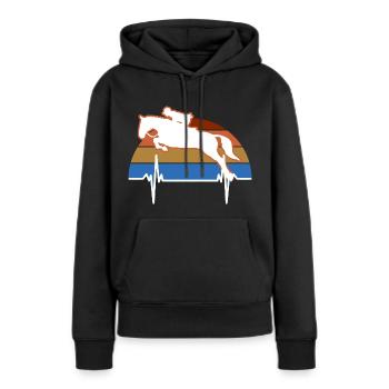 cheval islandais, cheval sauvage, cheval de dressa - Sweat à capuche Premium bio Femme - noir - Devant - Julia (174cm)