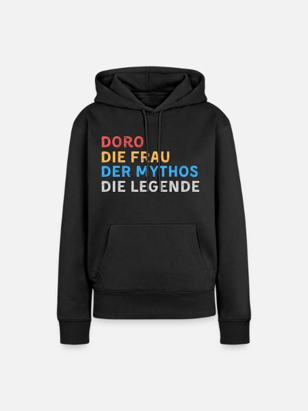 Doro Fau Mythos Legende - Frauen Premium Bio Hoodie - Schwarz