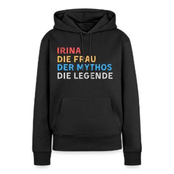 Irina Fau Mythos Legende - Frauen Premium Bio Hoodie - Schwarz - Vorne - Julia (174cm)