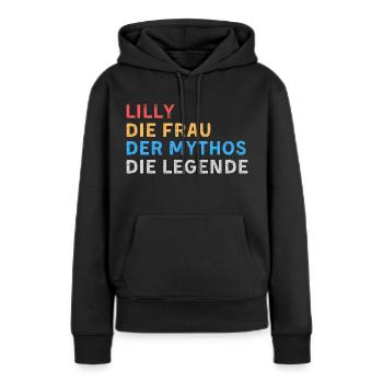 Lilly Fau Mythos Legende - Frauen Premium Bio Hoodie - Schwarz - Vorne - Julia (174cm)