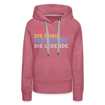Lotta Fau Mythos Legende - Frauen Premium Bio Hoodie - Malve - Vorne - Isabella (175cm)