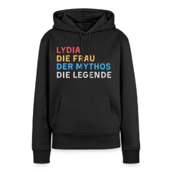 Lydia Fau Mythos Legende - Frauen Premium Bio Hoodie - Schwarz - Vorne - Julia (174cm)