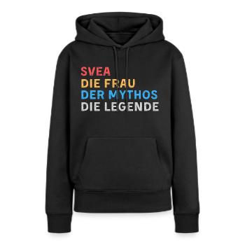 Svea Fau Mythos Legende - Frauen Premium Bio Hoodie - Schwarz - Vorne - Julia (174cm)