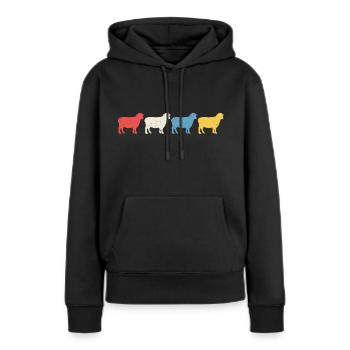 Retro Schaf Schaf T-Shirt - Frauen Premium Bio Hoodie - Schwarz - Vorne - Julia (174cm)