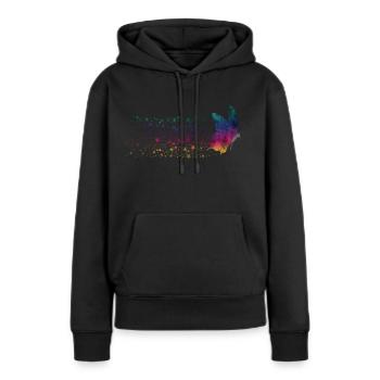 Butterfly - Rainbow Stardust - Sweat à capuche Premium bio Femme - noir - Devant - Julia (174cm)