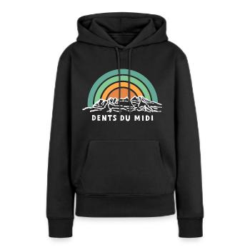 Dents du Midi Switzerland Mountain Valais Valais Souvenir - Women’s Premium Organic Hoodie - black - Front - Julia (174cm)