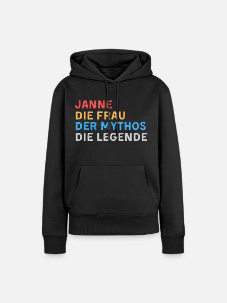 Janne Fau Mythos Legende - Frauen Premium Bio Hoodie - Schwarz