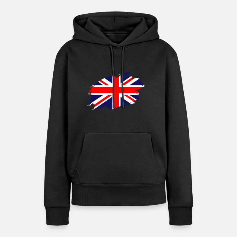 Drapeau britannique - Sweat à capuche Premium bio Femme - noir