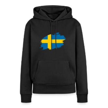 Drapeau suédois drapeau suédois - Sweat à capuche Premium bio Femme - noir - Devant - Julia (174cm)