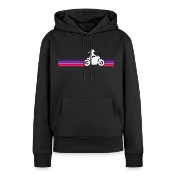 Motorradfahrerin Frau Chopper Bikerin Biker Girl - Frauen Premium Bio Hoodie - Schwarz - Vorne - Julia (174cm)