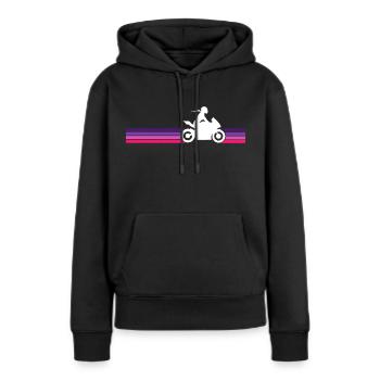 Motocycliste Supersport Bikergirl Nakedbike - Sweat à capuche Premium bio Femme - noir - Devant - Julia (174cm)