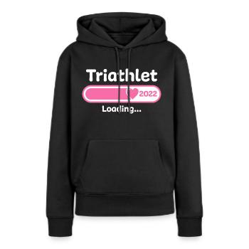 Triathlet Triathlon Sportler Geschenk - Frauen Premium Bio Hoodie - Schwarz - Vorne - Julia (174cm)