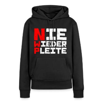 Nie Wieder Pleite - Frauen Premium Bio Hoodie - Schwarz - Vorne - Julia (174cm)