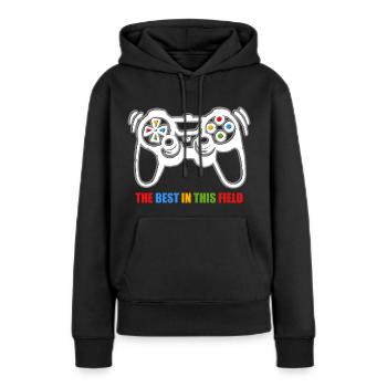 Spielkonsolen-Spieler - Frauen Premium Bio Hoodie - Schwarz - Vorne - Julia (174cm)