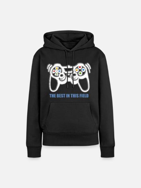 Spielkonsolen-Spieler - Frauen Premium Bio Hoodie - Schwarz