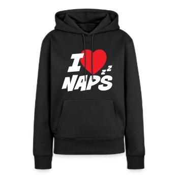 J’adore les siestes - Sweat à capuche Premium bio Femme - noir - Devant - Julia (174cm)