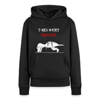 T-Rex a des pompes - Sweat à capuche Premium bio Femme - noir - Devant - Julia (174cm)