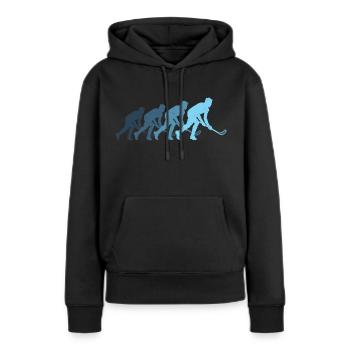 Floorball Unihockey vintage Floorball Spieler - Frauen Premium Bio Hoodie - Schwarz - Vorne - Julia (174cm)