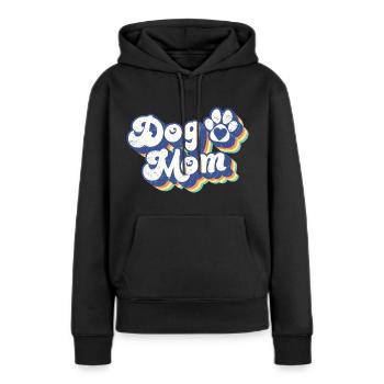 Hund Mama - Retro Hundepfote Lustiger Hund Liebhaber Mama Geschenk - Frauen Premium Bio Hoodie - Schwarz - Vorne - Julia (174cm)