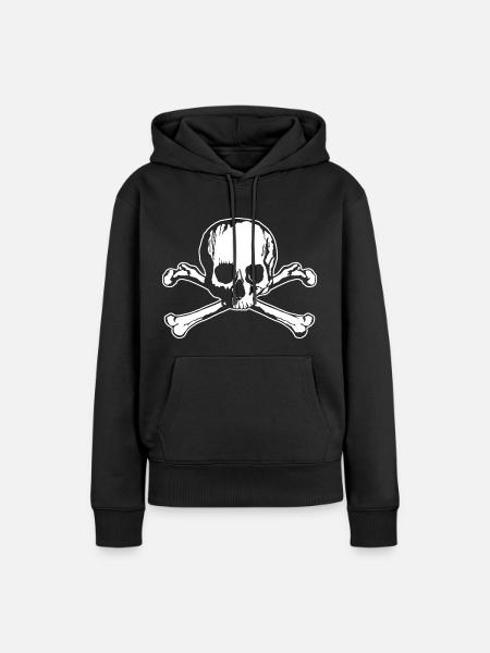 Skull and Bones - Frauen Premium Bio Hoodie - Schwarz
